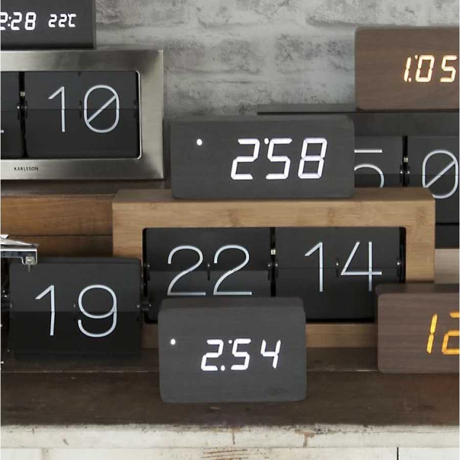 Karlsson Tube Alarm Table Clock Black Naken Interiors